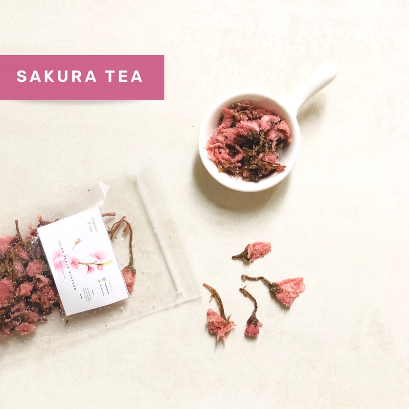 Organic&amp;Joy• Teh Bunga Sakura/ Cherry Blossom Tea (Sakura-cha 桜茶, Sakurayu, Menangkal Radikal bebas,Cantik kulit)