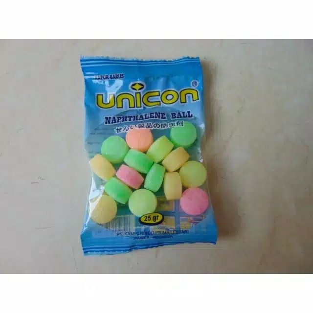 Kapur Barus Unicon Warna Warni Kemasan Ekonomis 25 Gram Kamper Warna