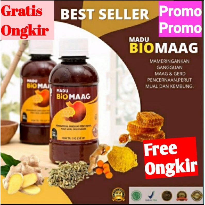 MADU BIO MAAG, madu herbal maag, asam lambung, GERD, perut kembung