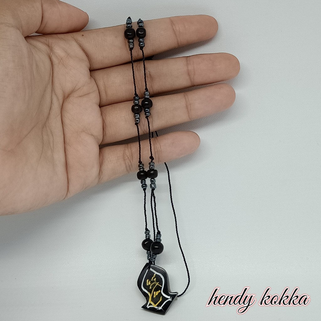 Kalung kokka kaukah terompah manik coklat