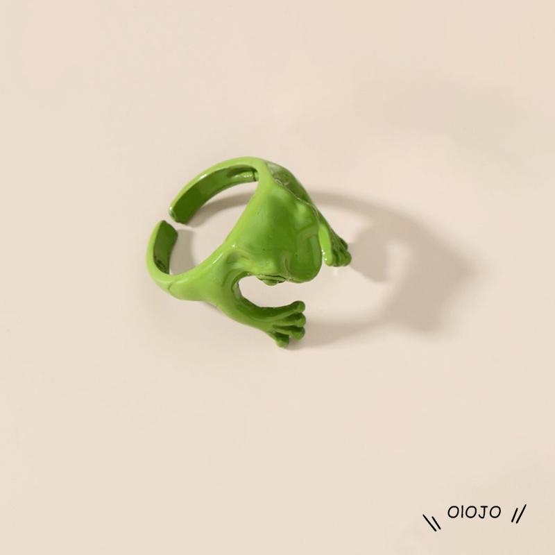 【COD】Cincin Metal Terbuka Adjustable Desain Katak Untuk Pria