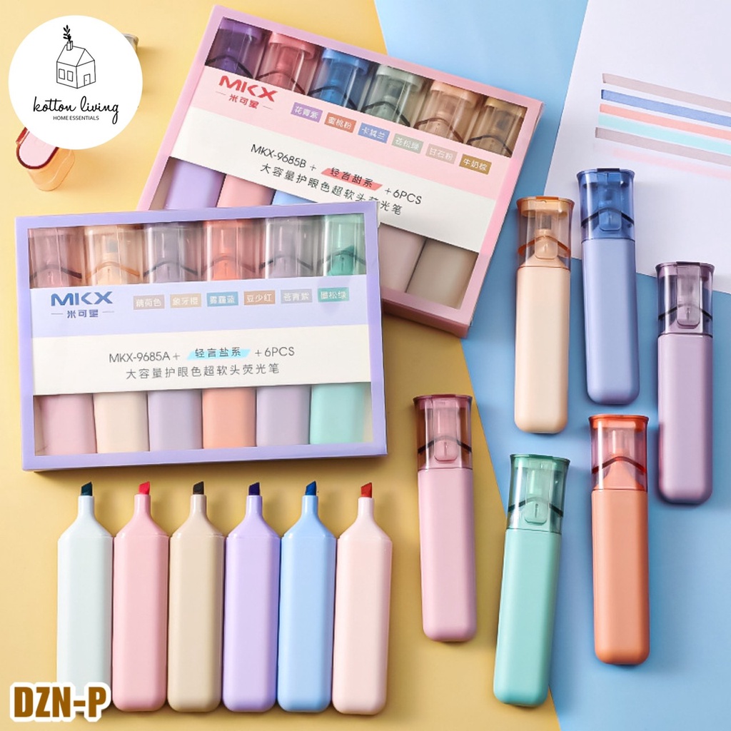 

(isi 6) spidol pastel set stabilo highlighter DZN P