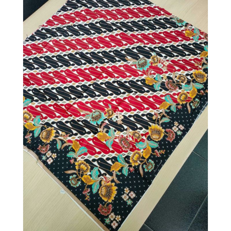 Kain Batik Solo motif seling warna merah hitam