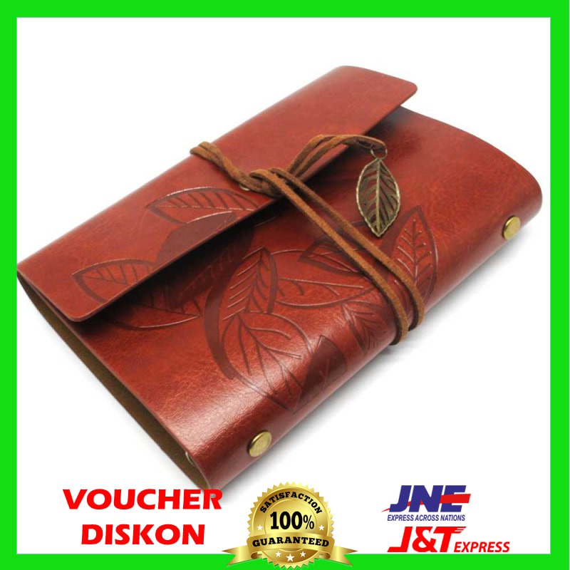 

Buku Catatan Binder Kulit Retro Leaf - Buku Agenda - Buku Catatan