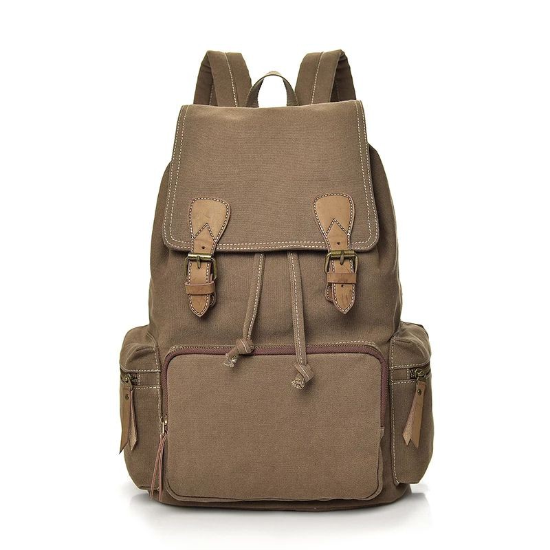 Tas Kanvas Tas Ransel Canvas Laptop bahan import kapasitas Ransel Hitam Kanvas Pria Wanita Tas Punggung Sekolah Pelajar Perguruan Tinggi untuk Remaja Ransel Kasual Mochila Ransel Harian Travel