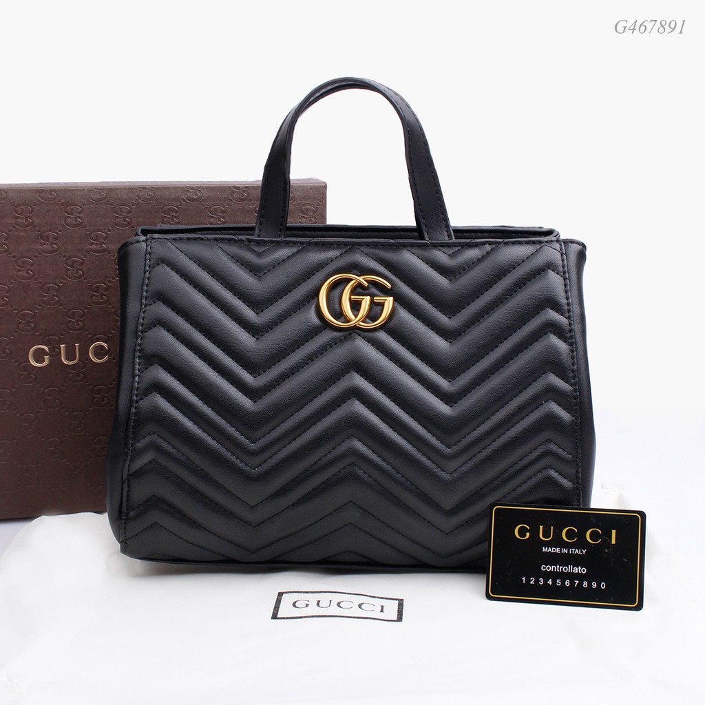 GROSIR TAS MURAH  Tas Gucci GG Marmont Top Handle Small Semprem Box G467891