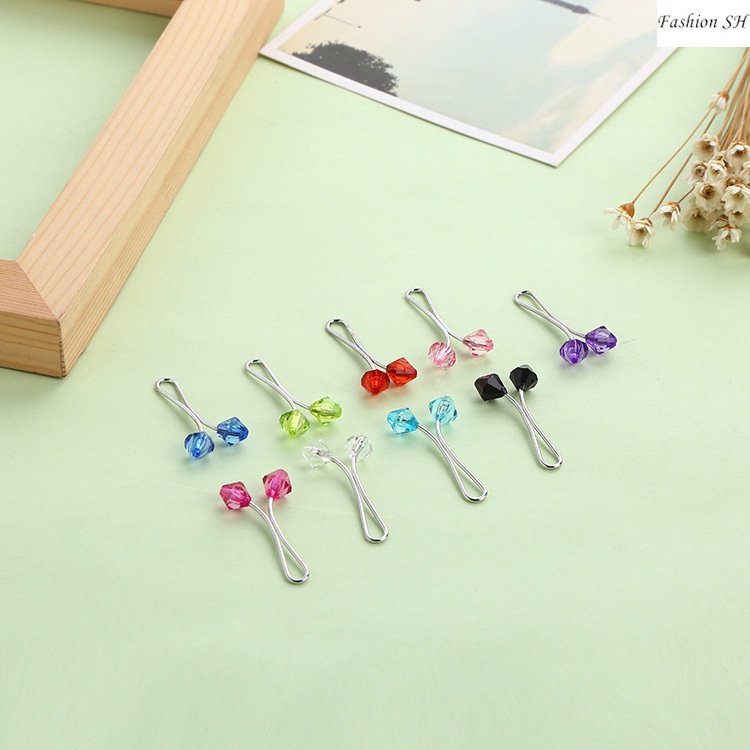 12pcs Bros Klip Plastik Kristal Warna Campur Untuk Hijab Turki M20012