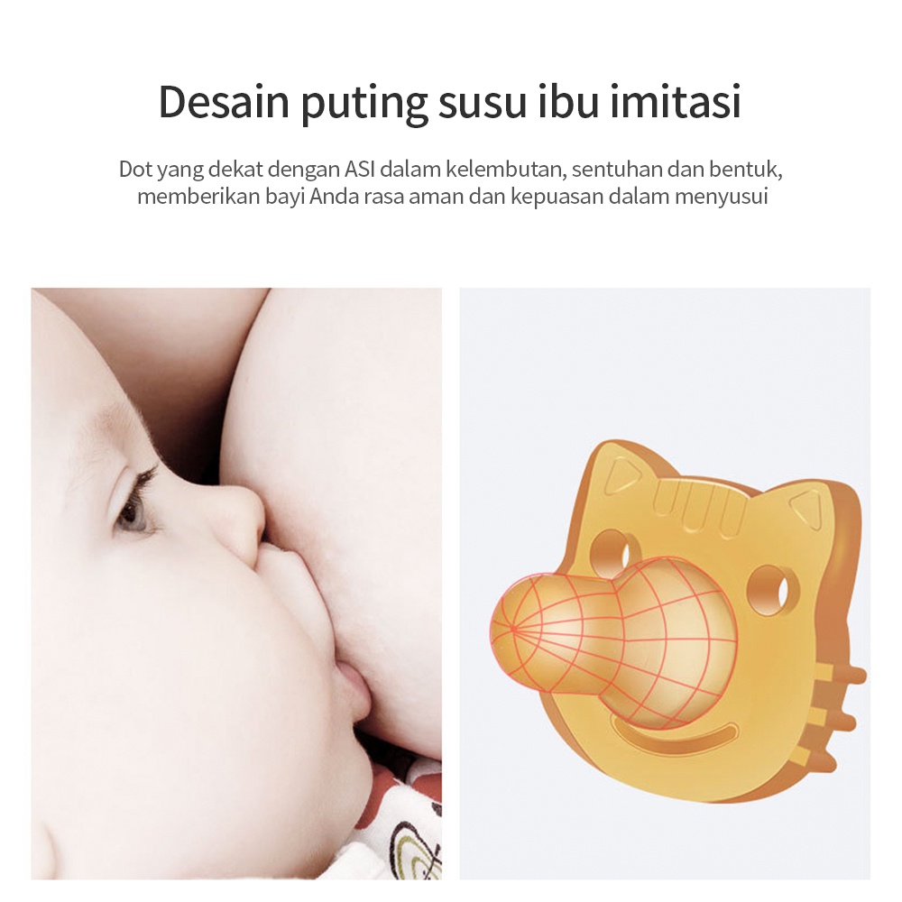 AIKOKY Dot empeng bayi newborn/empeng bayi silikon lembut/kompeng bayi 0 6 bulan