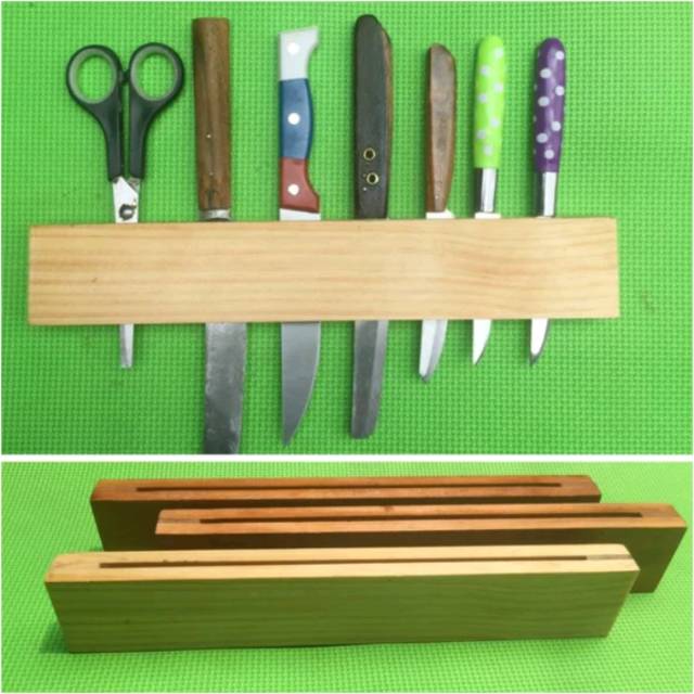 Rak kayu tempat pisau rak gantung pisau