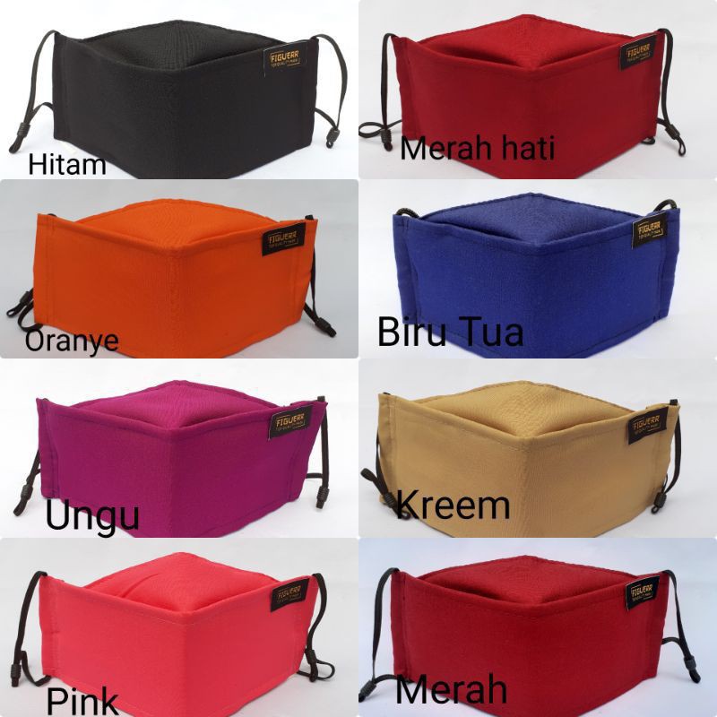 MASKER KAIN DEWASA WARNA WARNI POLOS MODEL EVO KF94 KOREA KPOP 3D 3PLY EARLOOP HIJAB HEADLOOP KUR