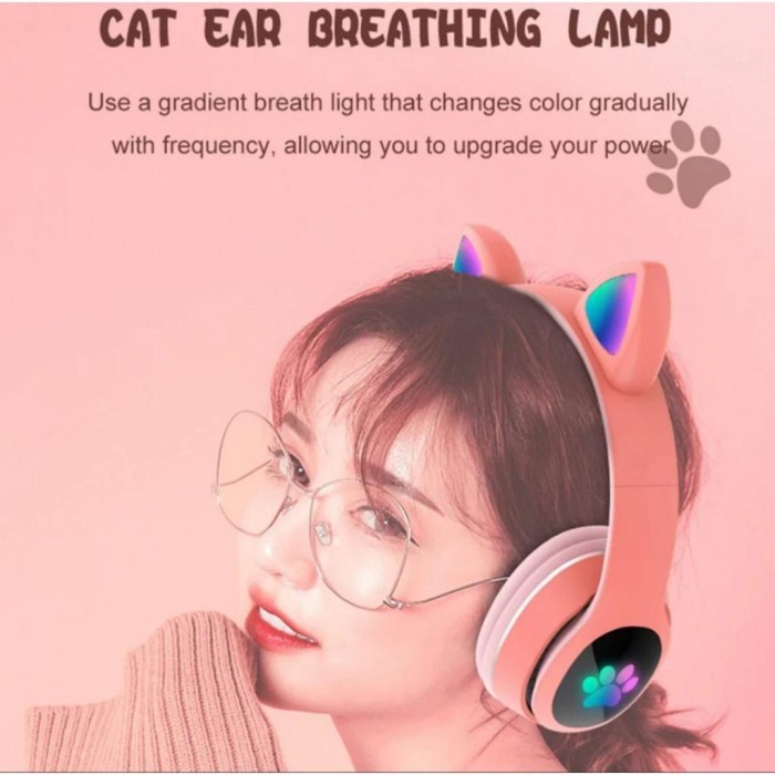 Headphone Wireless BK-58M / Headset Bluetooth Bando Ear Cat LED BK-58M