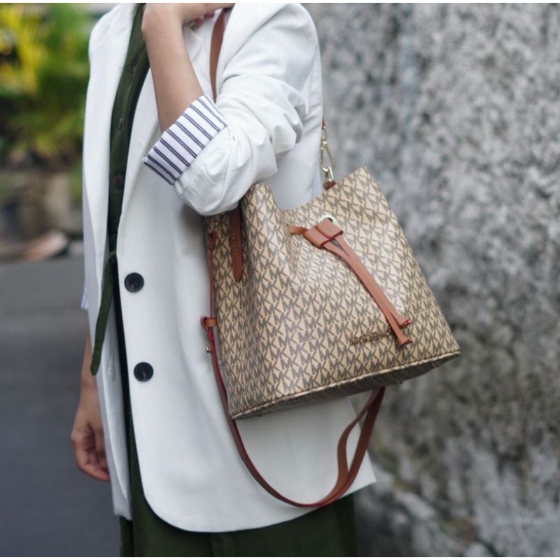 Tas Selempang/Shoulder Bag Wanita Import Tote Serut MK Neo Khaki
