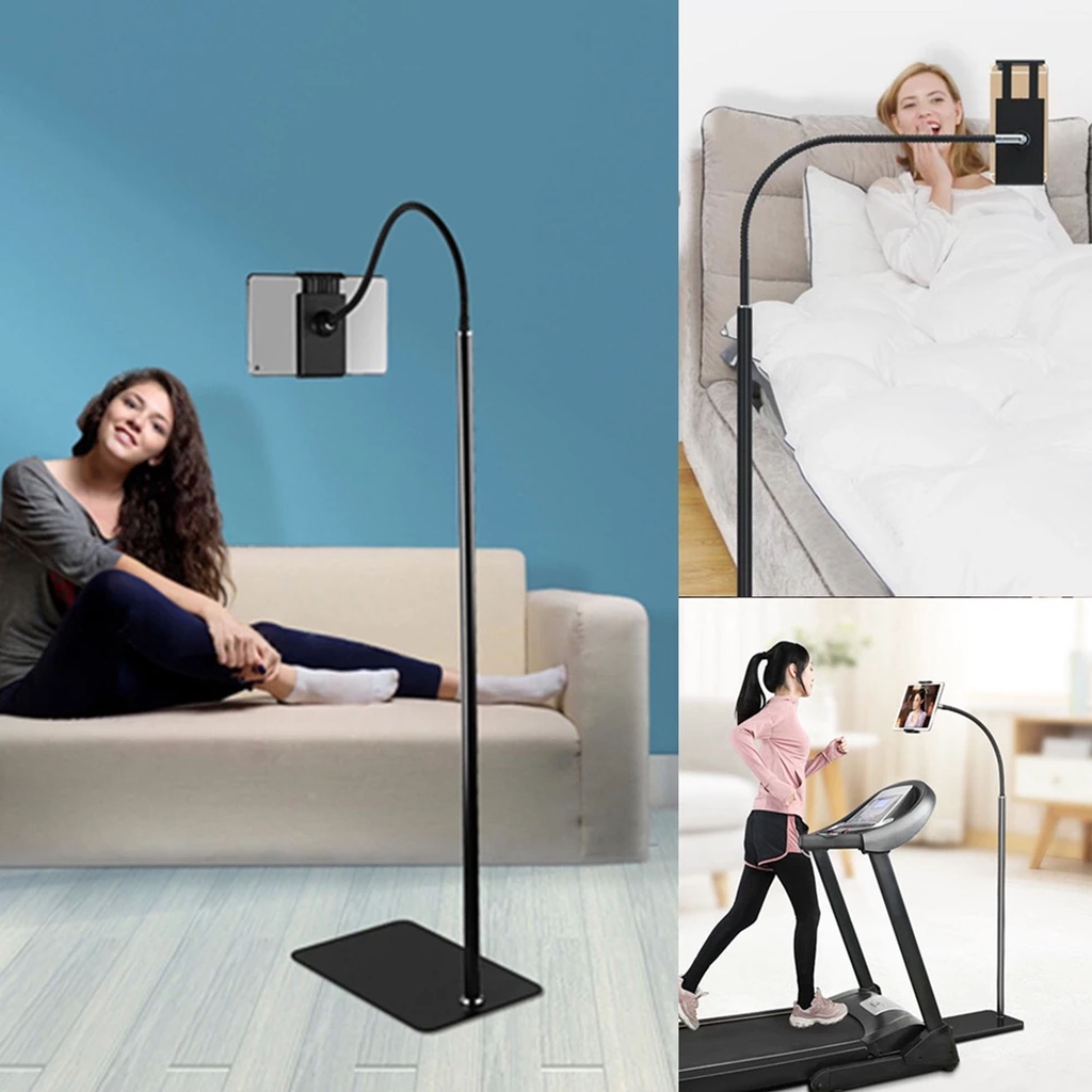 Lazypod Lantai Besi 1.4M | 1.75M Phone Holder Stand for Smartphone &amp; Tablet Multifungsi
