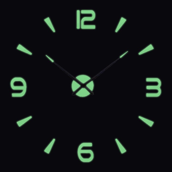 Jam Dinding Tempel Glow In The Dark - Wall Clock 3D Diy 80 - 130 Cm