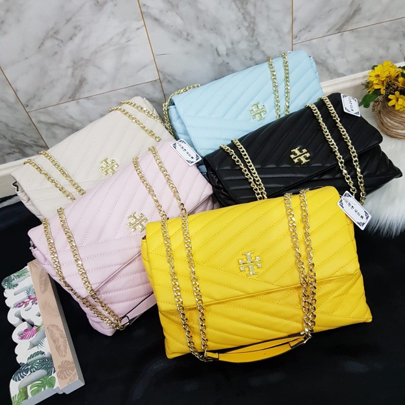 Chain Slingbag by Tory Burch Import fashion bag doff stripe motive leather tas wanita kerja casual