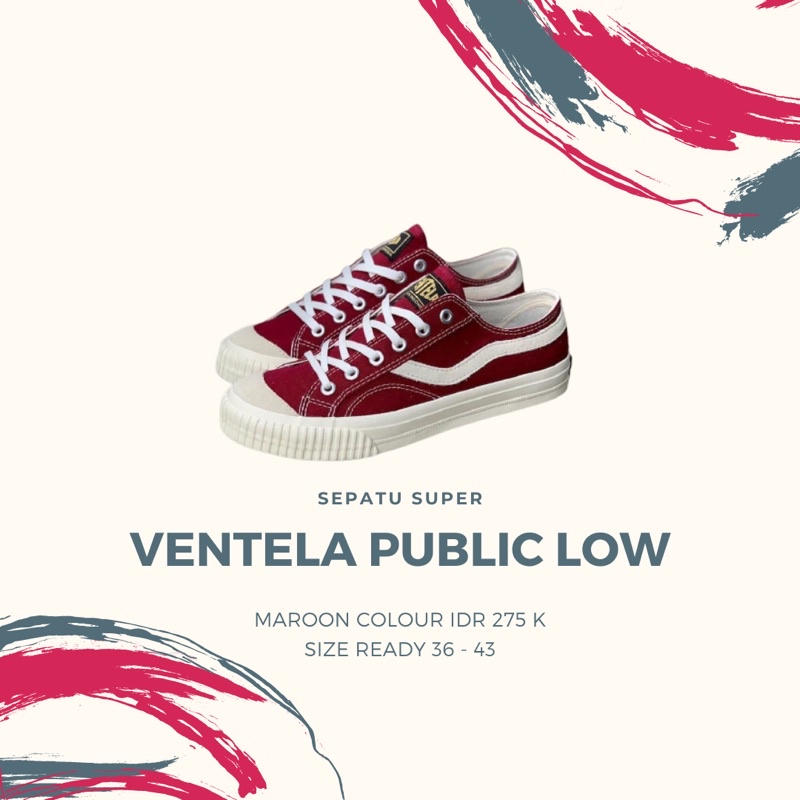 VENTELA PUBLIC LOW WARNA MERAH MAROON YELLOW KUNING spesial toko baru harga murah kualitas original