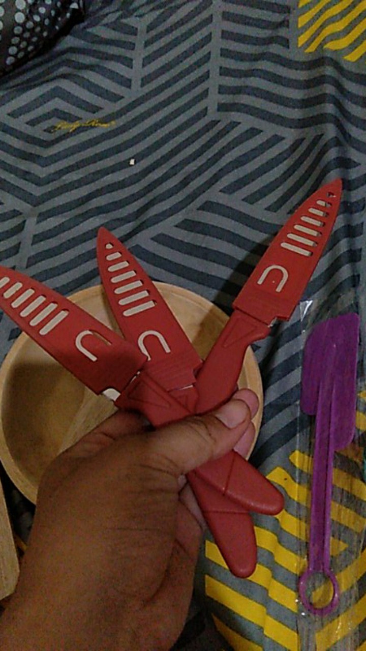 Pisau Buah/pisau Dapur Tajam Murah /merah