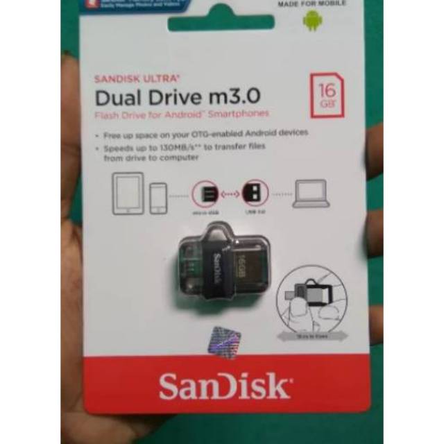 Sandisk Ultra 16GB Dual USB Drive m3.0 - OTG Flash drive NEW