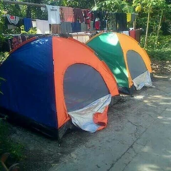 Tenda Camping Dome Waterproof Lipat Dengan Alas Tenda Kemping Jaring Kelambu Anti Nyamuk Otomatis