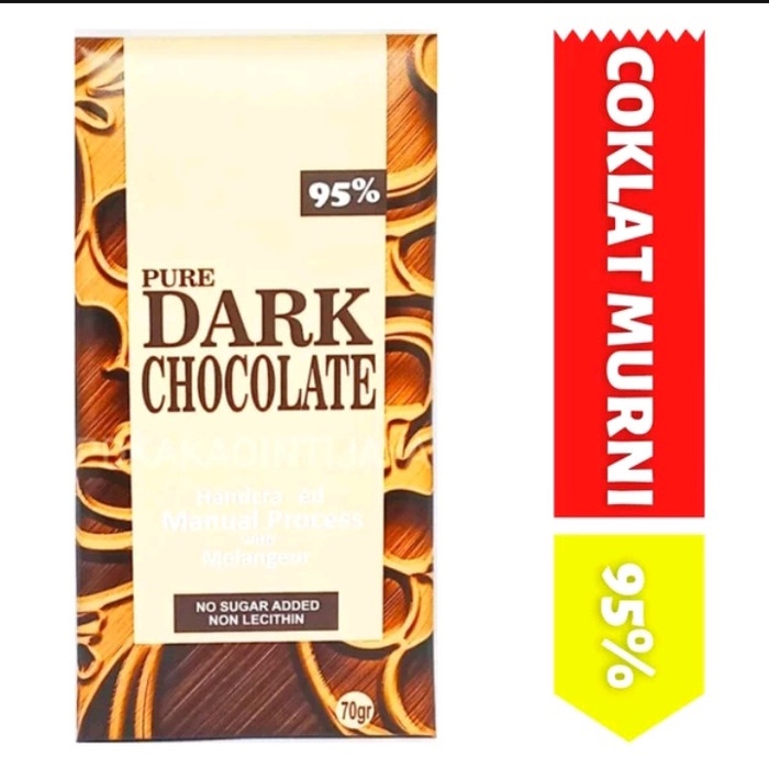 

COKELAT- PURE DARK CHOCOLATE 95% NO SUGAR ADDED 70GR -COKELAT.