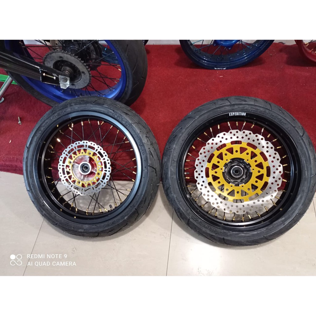 WHELLSET Ban Set Supermoto CRF 150 Velg Expedition Ring 17 Tinggal Pasang Di Motor