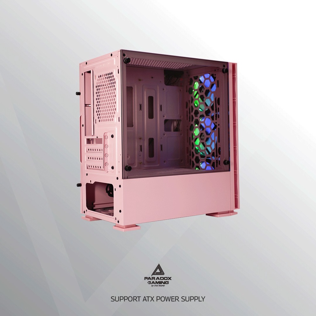 Casing Paradox Gaming Durandal Pink + 3 Fan RGB Casing PC