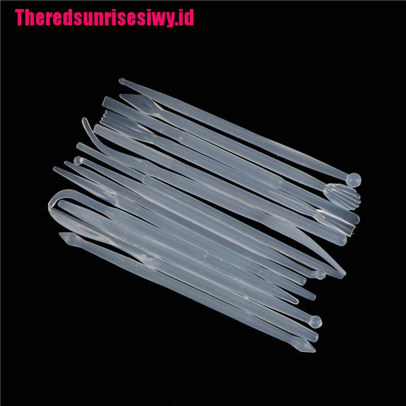 【Theredsunrisesiwy.id】14Pcs Plastic Clay Sculpting Wax Carving Pottery Tools Polymer Modeling Clay Tools