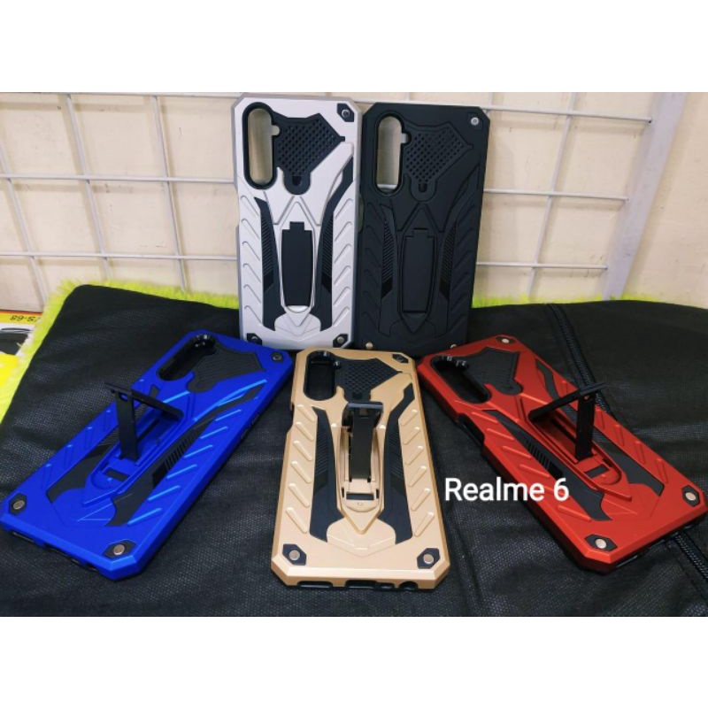 MN - REALME 6 CASE PHANTOM CASE ROBOT SERIES STAND IRON TRANSFORMER