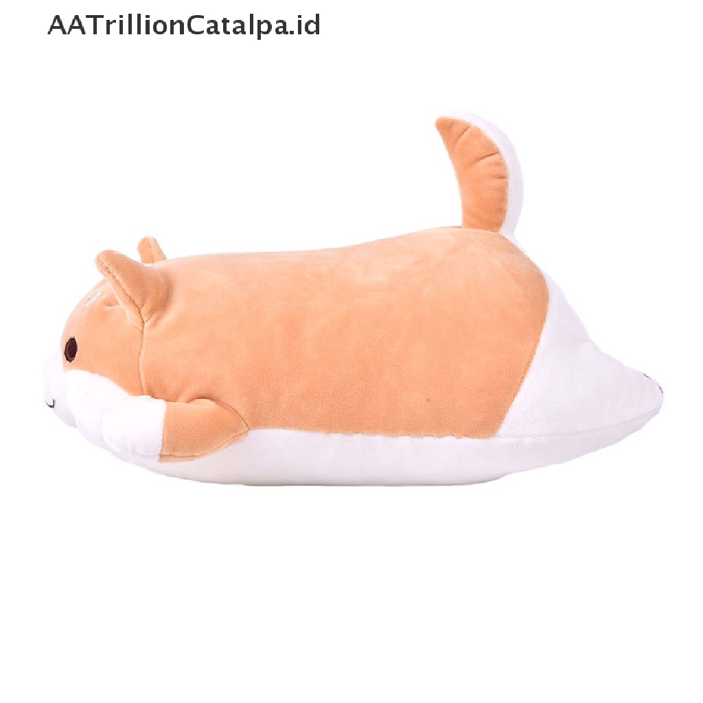 Aatrillioncatalpa Mainan Boneka Bantal Stuffed Plush Kartun Anjing Corgi Gemuk Lucu 40CM