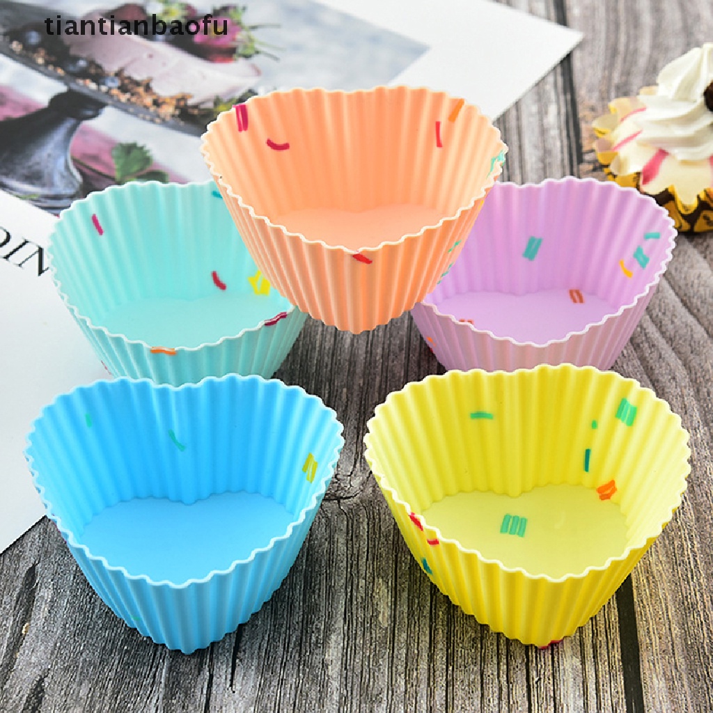 4 Pcs Cetakan Cupcake Muffin Bentuk Hati Bahan Silikon