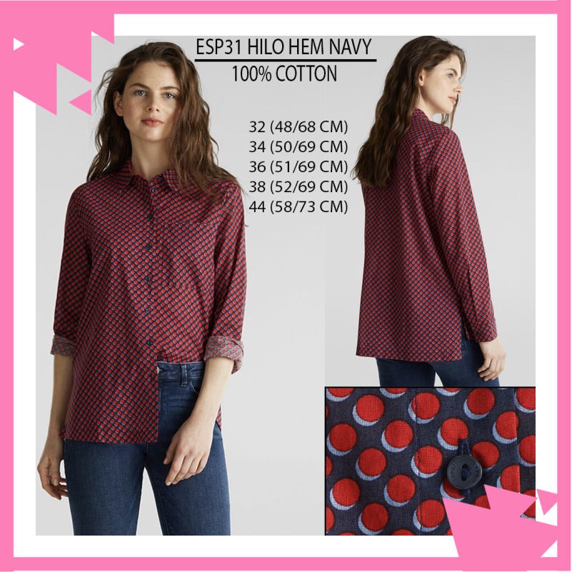 KEMEJA WANITA ESPRIT KATUN POLKADOT SHIRT (ESP31)