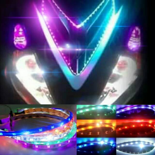 Lampu led strip smd warna input 12volt lampu led motor mobil lampu led hias motor mobil