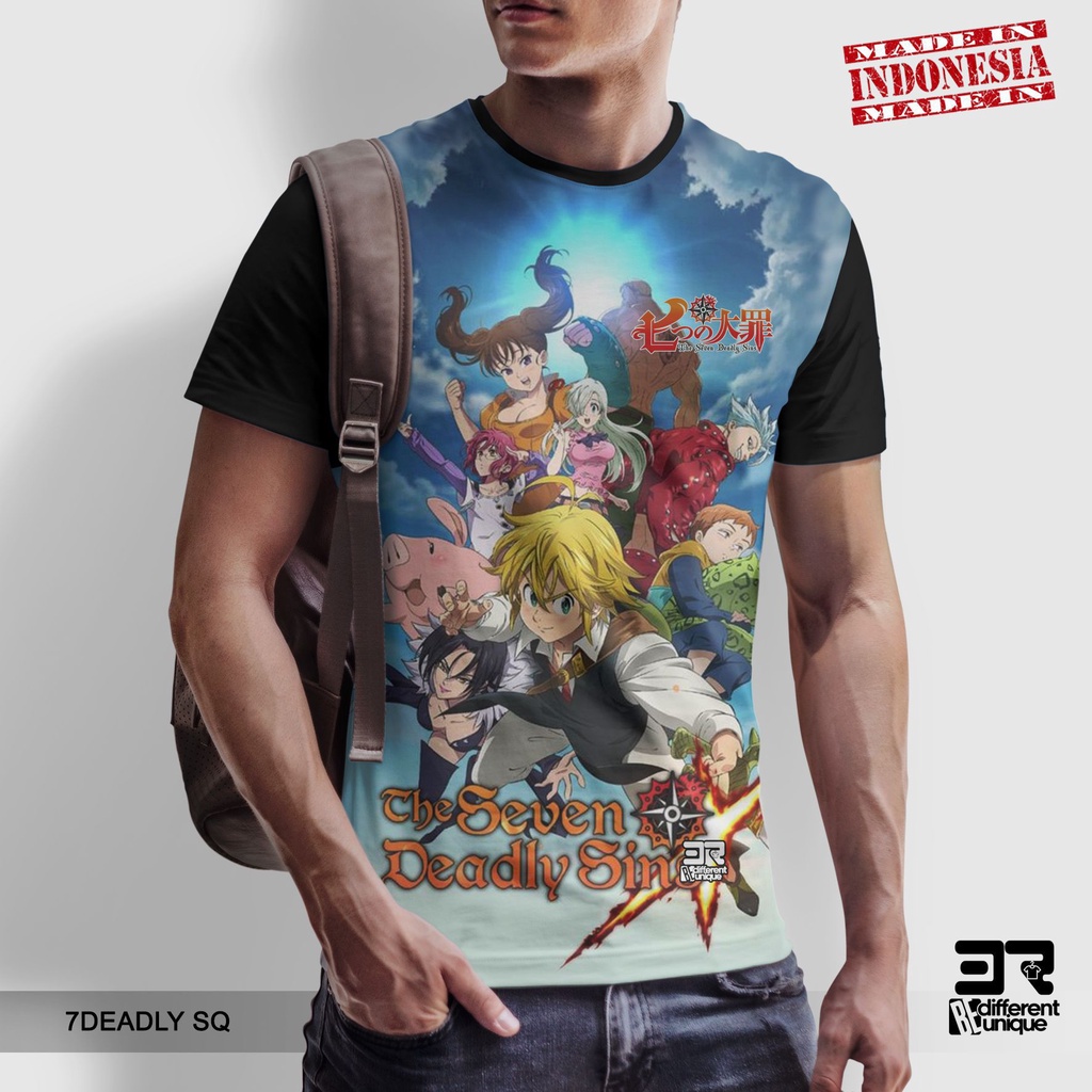 [ COD ] KAOS PRINTING GAMBAR ANIME Nanatsu no Taizai 7DEADLY SQ - BAJU KARTUN ANIMASI MANGA Seven De