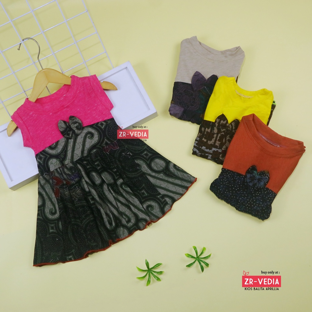 Dress Aila 1-2 Tahun / Dres Pesta Murah Grosir Baju Anak Perempuan Harian Gaun Yukensi Batik Baru