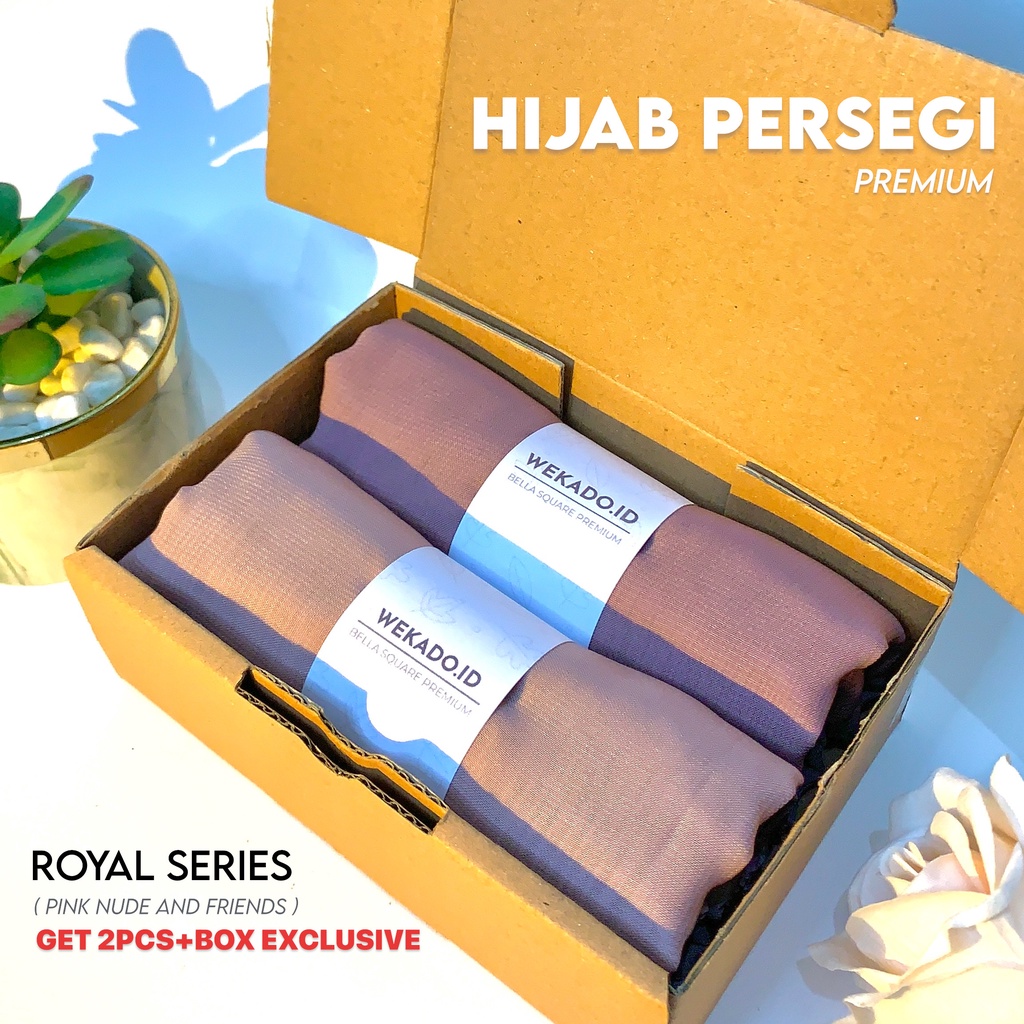 𝐖𝐄𝐊𝐀𝐃𝐎 - BUY 1 GET 1 Hijab Segiempat Premium | Double Hycount | Bella Square