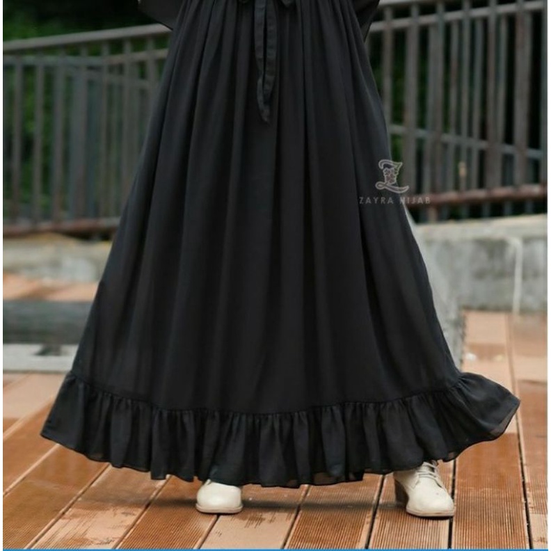 (Bisa COD) Gamis set hijab pashmina/gamis ceruty babydol full furing/ gamis syari-3