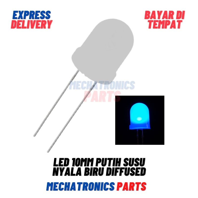 [DSP-9284] LED 10MM PUTIH SUSU NYALA BIRU LED DIFFUSED BIRU