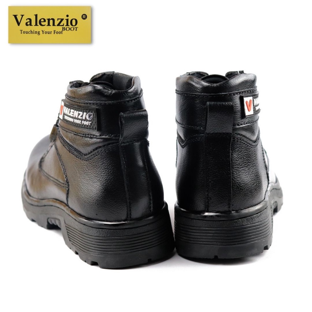 Sepatu Pria Safety Boots Safety Shoes Touring Traking Ujung Besi Kerja Proyek Lapangan Valenzio RH146 Hitam