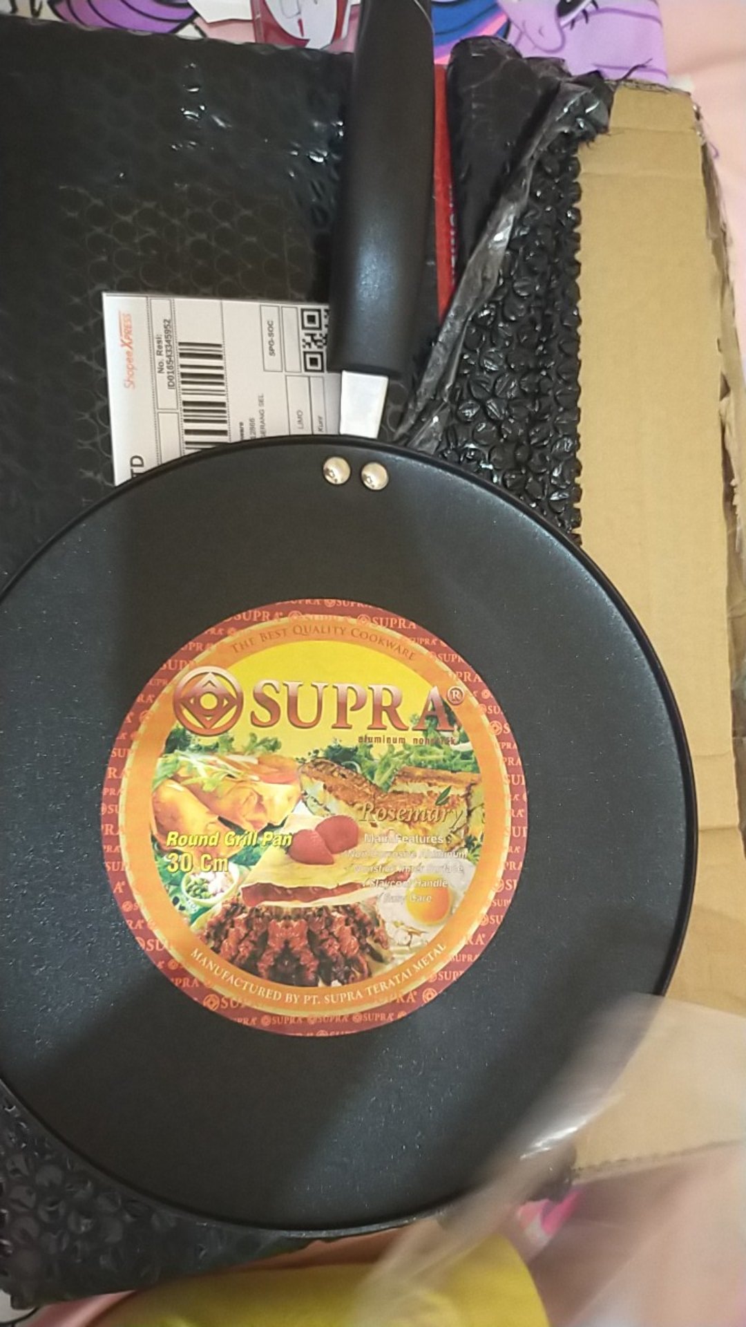 Wajan Teflon / Wajan Ceper / Wajan Gagang / Supra Round Grill Pan 30cm - Grillpan Bulat Ceper
