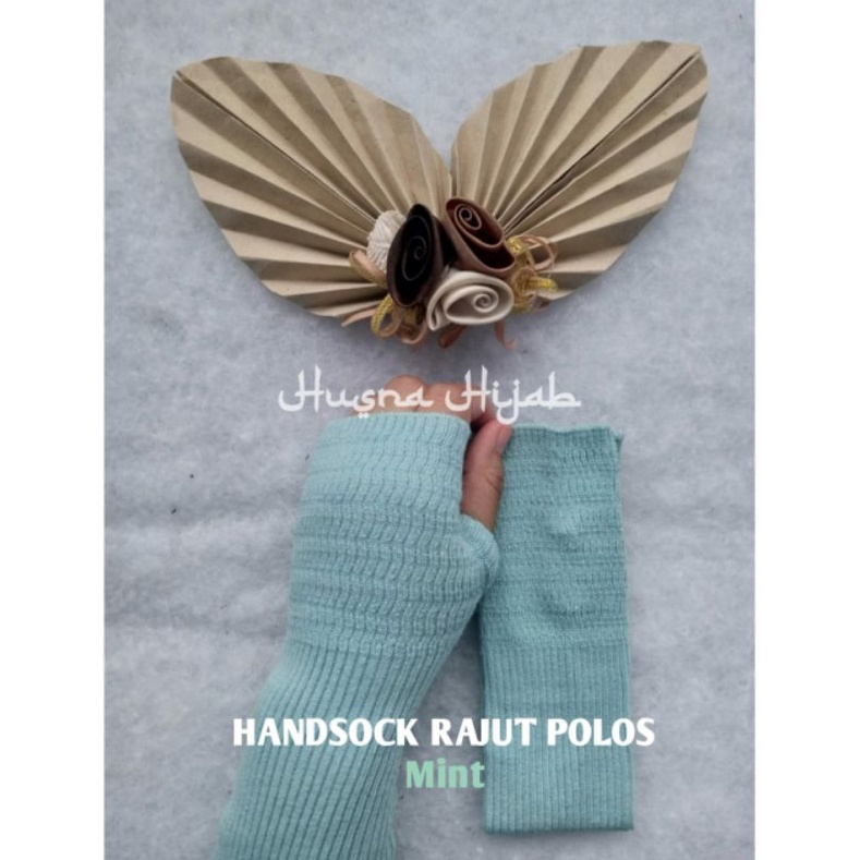 [HUSNA COLLECTION] Handsock Rajut Polos Ecer / Manset Rajut