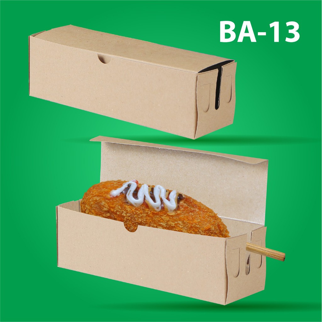 Box Corndog Bahan 290 Gsm Box Sate (B13K2-Laminasi)