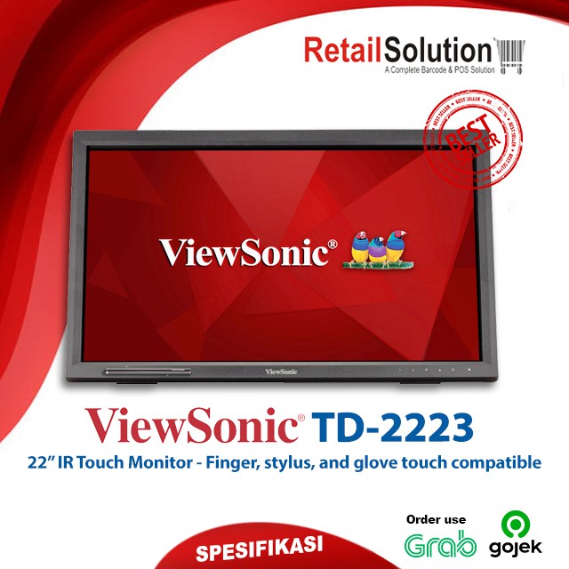 Monitor Touchscreen Viewsonic TD2223 / TD-2223 22&quot; Full HD 1080p HDMI