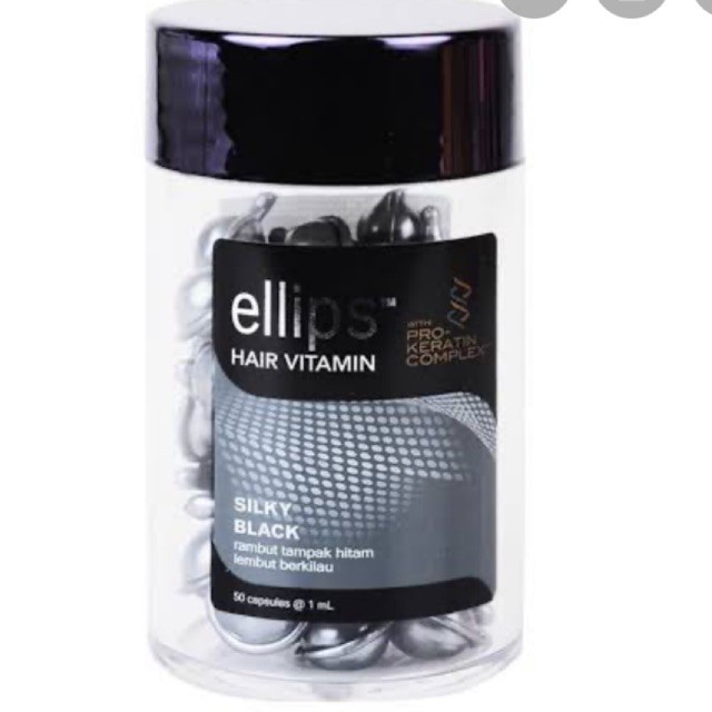 Ellips Hair Vitamin Penghitam Rambut Pro Keratin Silky Black Jar 50pcs