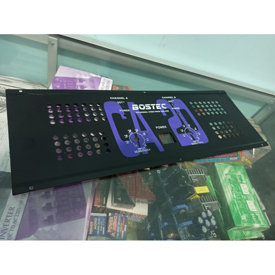 PANEL POWER AMPLIFIER TEBAL CA20 DEPAN BELAKANG PANEL BOSTEC