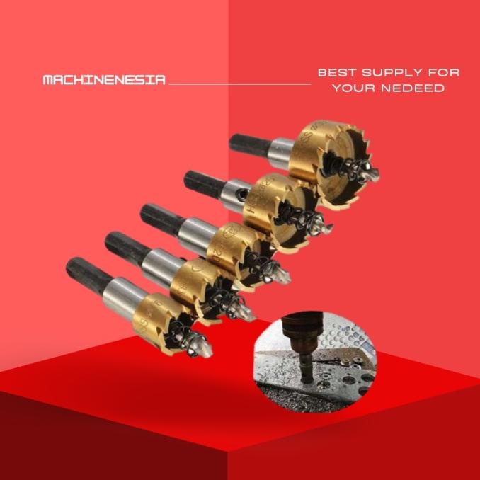 Mata Bor Pelubang Besi Kayu Plastik Metal Holesaw Carbide Hss 5 Set Termurah