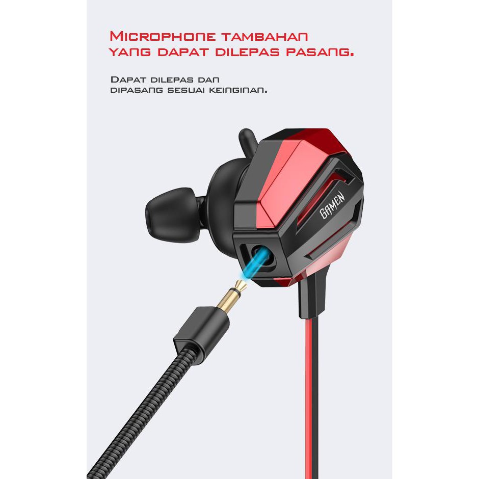 HEADSET GAMING GAMEN GE100 EARPHONE VIRTUAL STEREO SURROUND SOUND  DUAL MICRPHONE - GARANSI 1 TAHUN