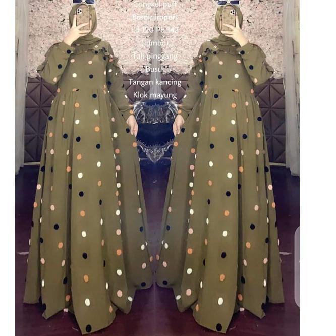 Harga Murah.. GAMIS CRINKLE POMPOM REMPEL DADA