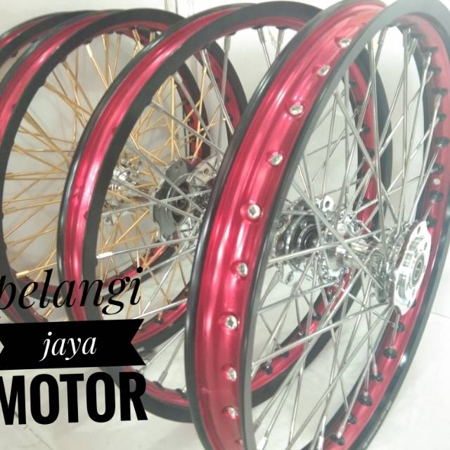 Sepaket Velg Original Velag Tromol Jari Bosing Lahar Bonus Cakram Sama Rakit Motor  Sonic150