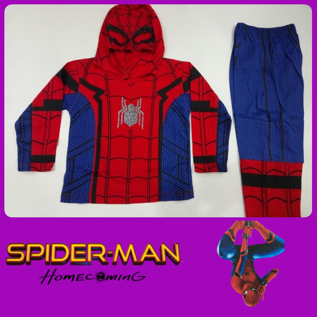 Baju Kostum Anak Superhero Spiderman II Far From Home Setelan Panjang Karakter Avengers Spider Man