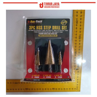 AMTEC HSS Mata Bor SET 3 pc 32 mm Pagoda Multi Step Cone Drill Mata Bor 3 PCS STEP DRILL dril mata bor Pagoda besi kerucut Cone drill hole saw multi TERMURAH